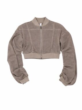ALO Yoga Taupe Mesh Bomber Jacket